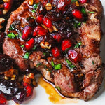 Garlicky lamb with a balsamic reduction marinade & Mediterranean salsa.